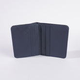 Genuine Leather Bifold Slim Credit Card Holder Blue